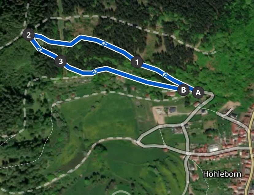 Streckenkarte & Profil 1 km